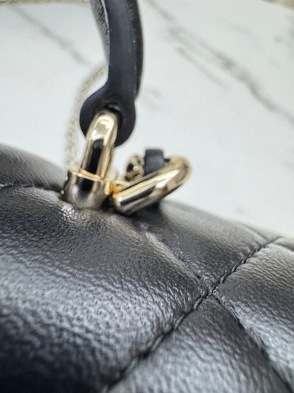 CHANEL Mini CF Handle 黑色羊皮淺金扣 Black Lambskin with GHE