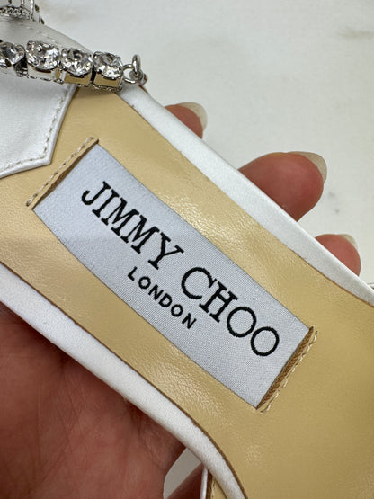 JIMMY CHOO Saeda 85 緞面白