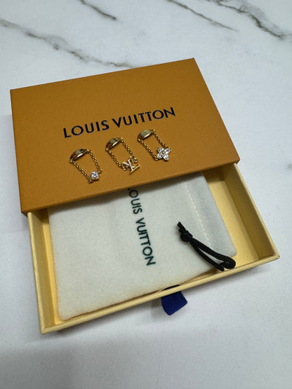 LV 三件套 金色水鑽戒指鏈