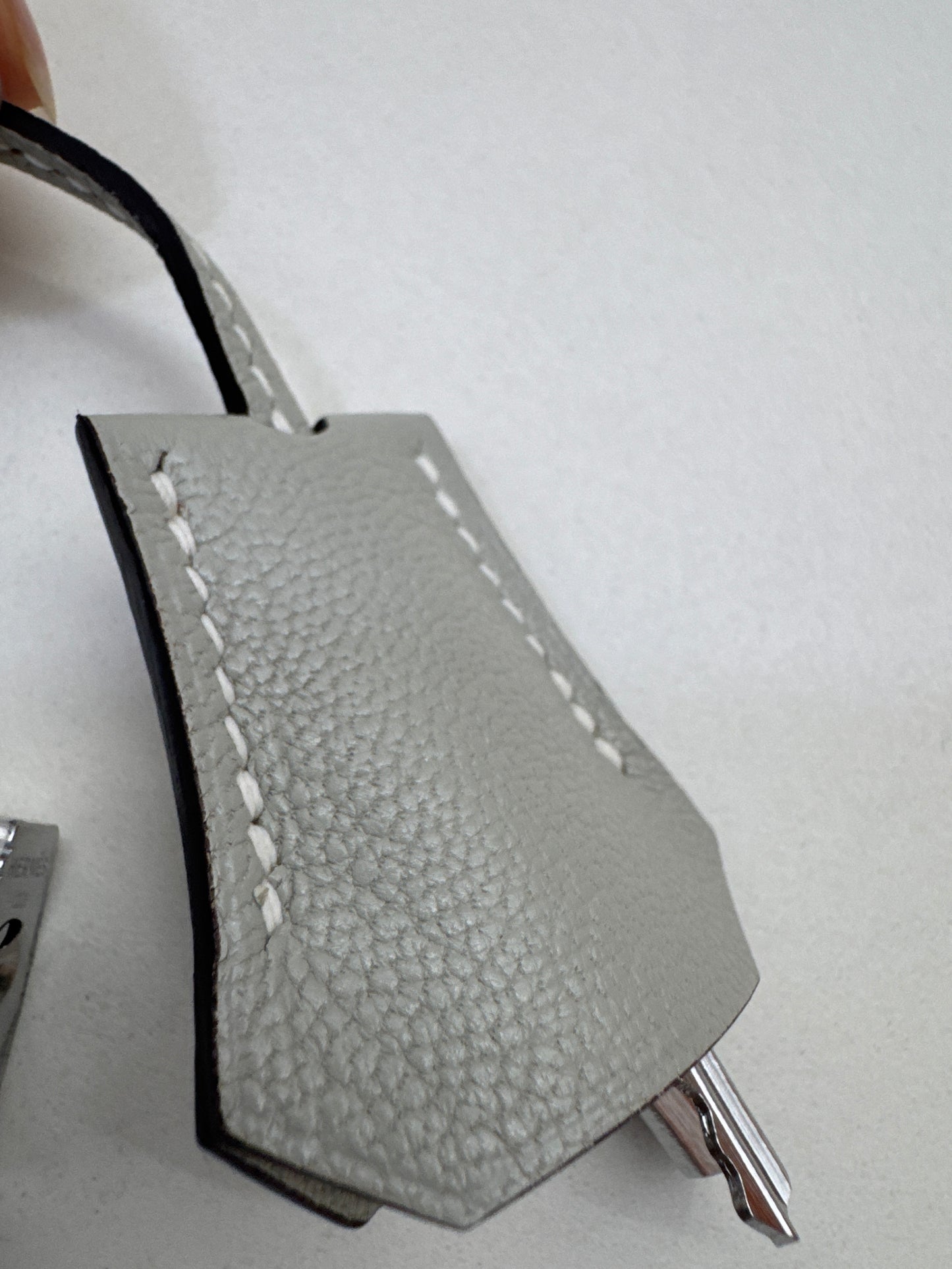 HERMES Birkin 25 SO 奶昔白拼珍珠灰 山羊皮 拉絲銀扣