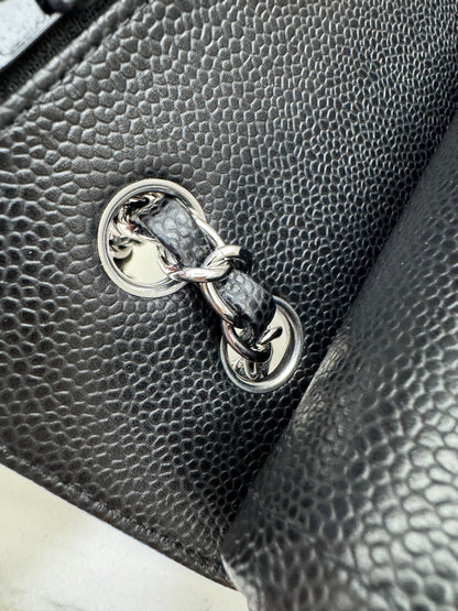 CHANEL CF25 Medium 黑銀牛