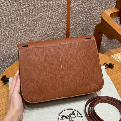 HERMES Halzan 25 金棕色 金扣 Gold TC