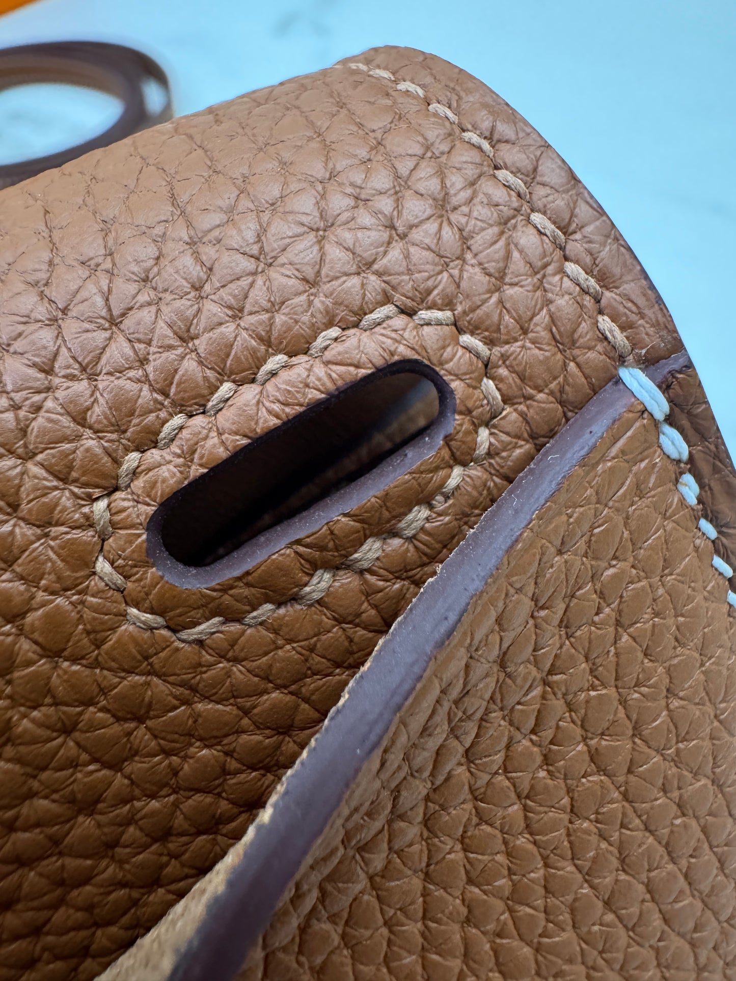 HERMES Halzan 25 金棕色金扣 TC Gold GHW