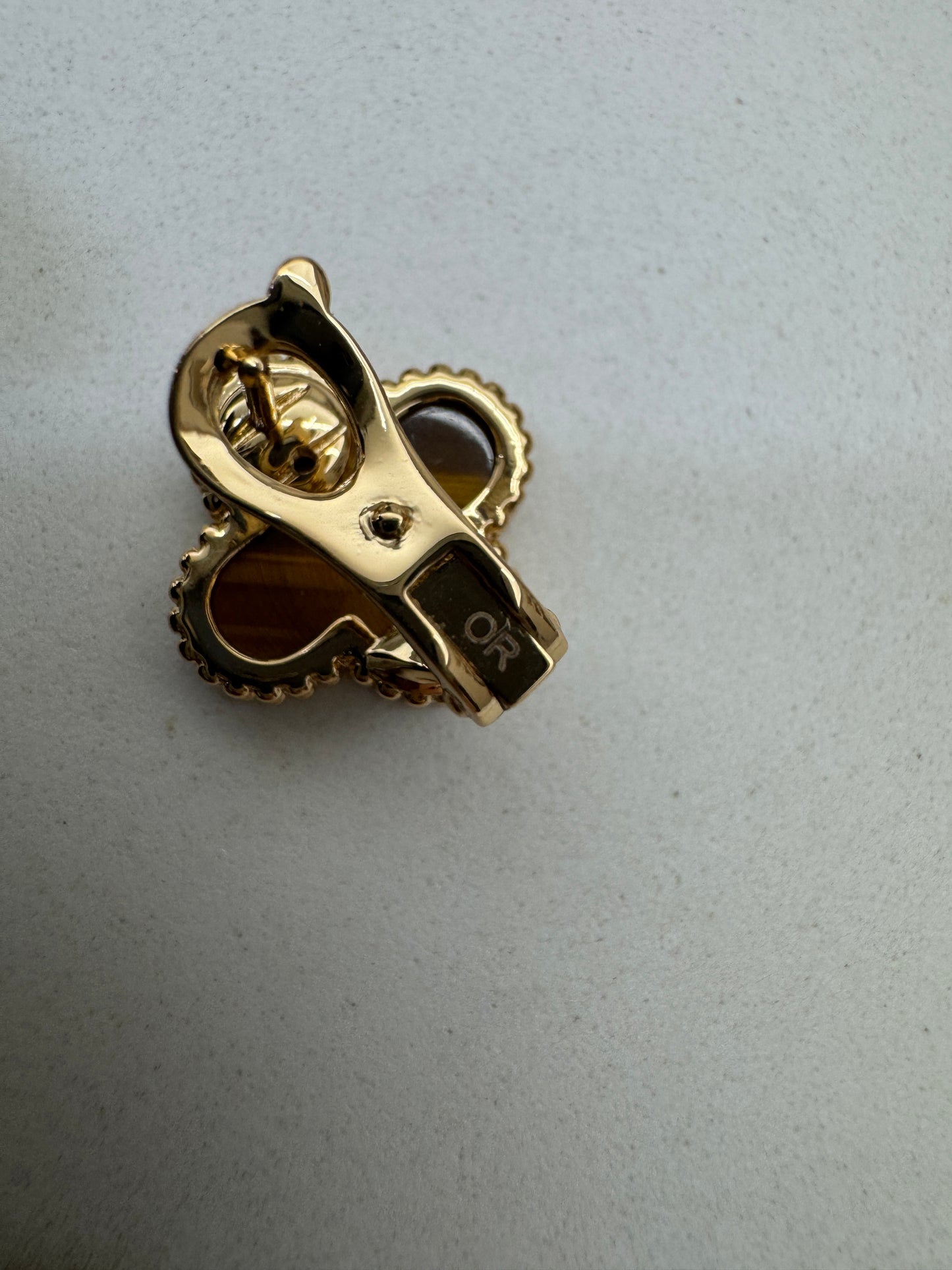 VCA Vintage Alhambra Earrings 虎眼石 Tiger Eye