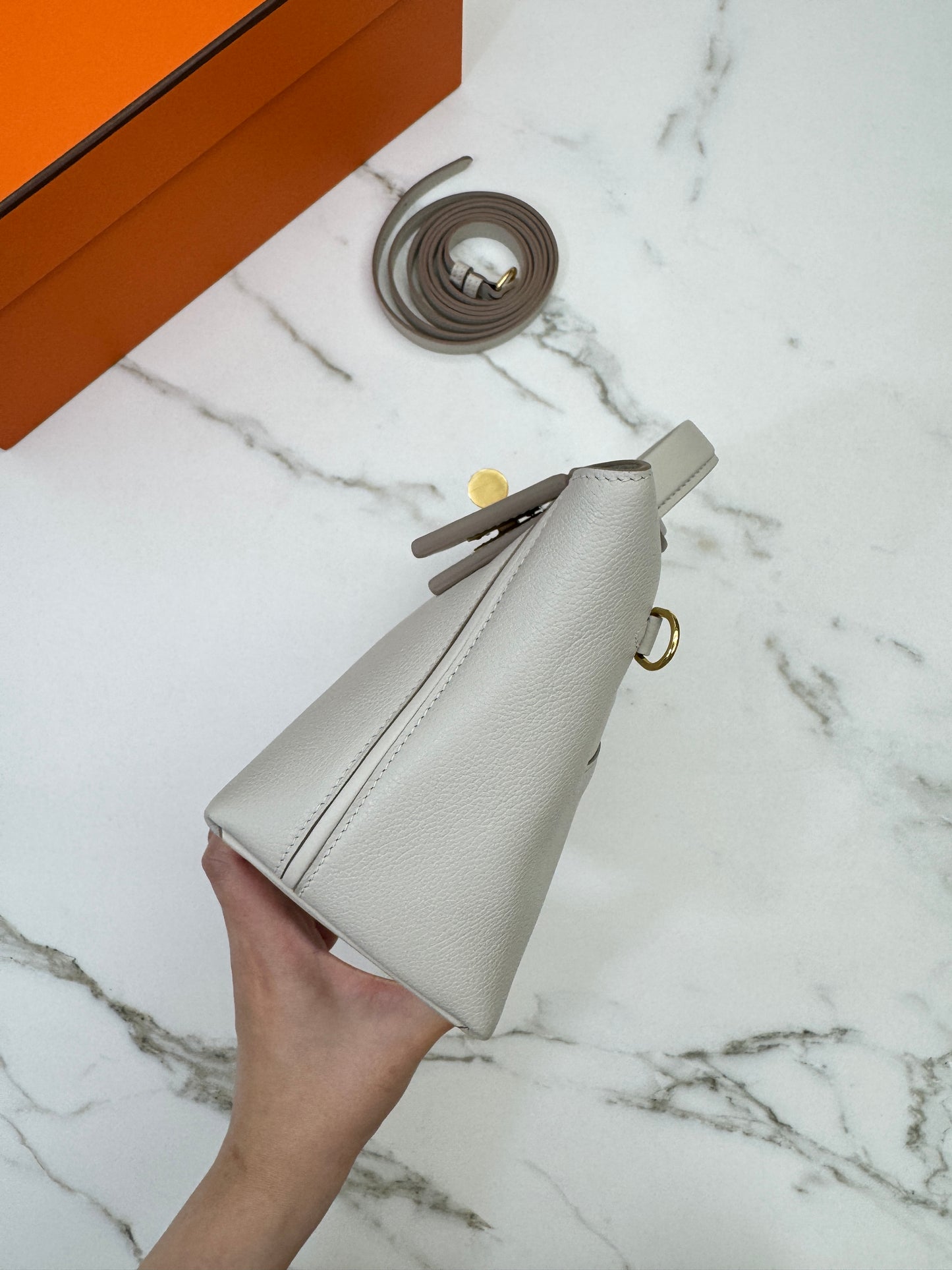 HERMES Mini 2424 冰川白金扣 Evercolor