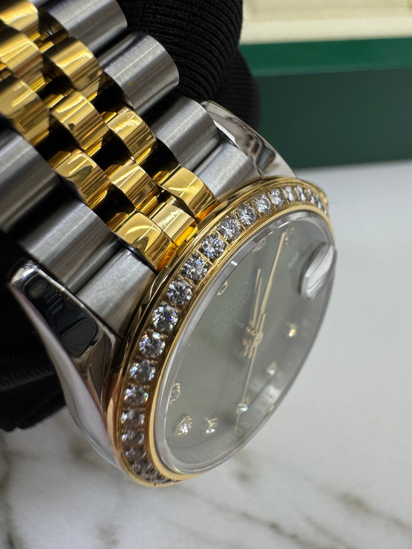 ROLEX Date Just 31mm 橄欖綠鑽圈鑽盤 真鑽版