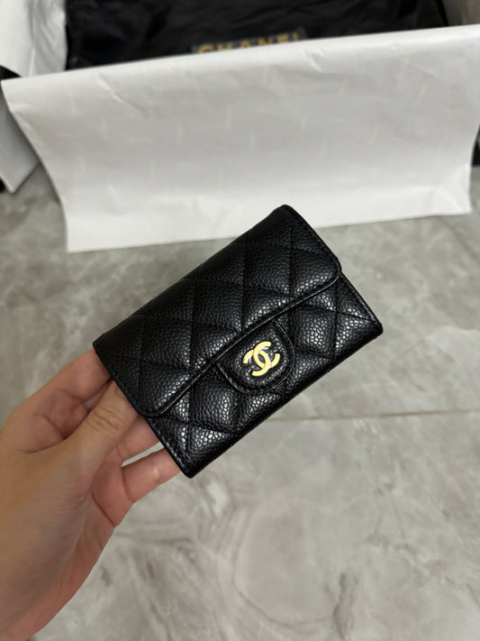 CHANEL 經典CF卡包 黑色牛皮