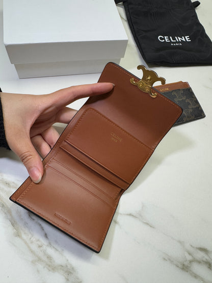 CELINE 兩件套三摺錢包 可拆式拉鍊零錢包