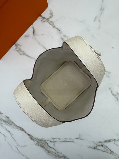 HERMES Picotin Lock 18 奶油白金扣 Nata GHW