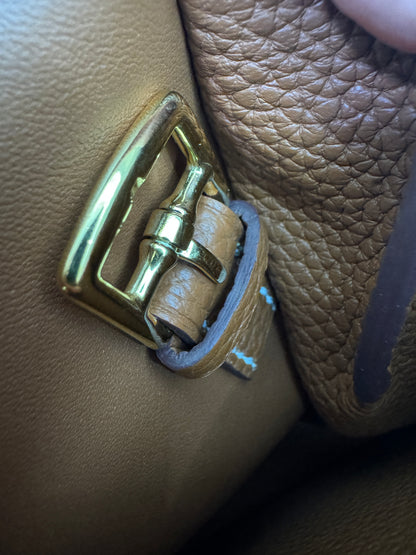 HERMES Halzan 25 金棕色金扣 TC Gold GHW