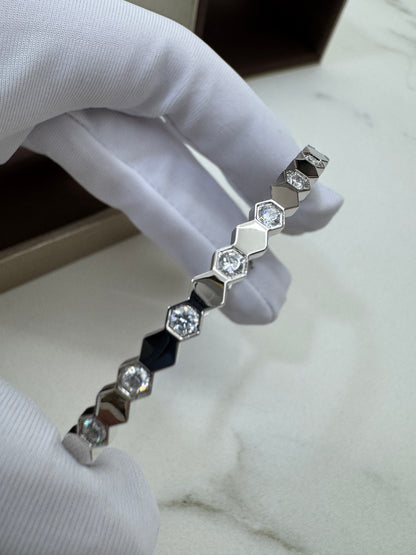 CHAUMET Bee My Love 半鑽白金色手鐲