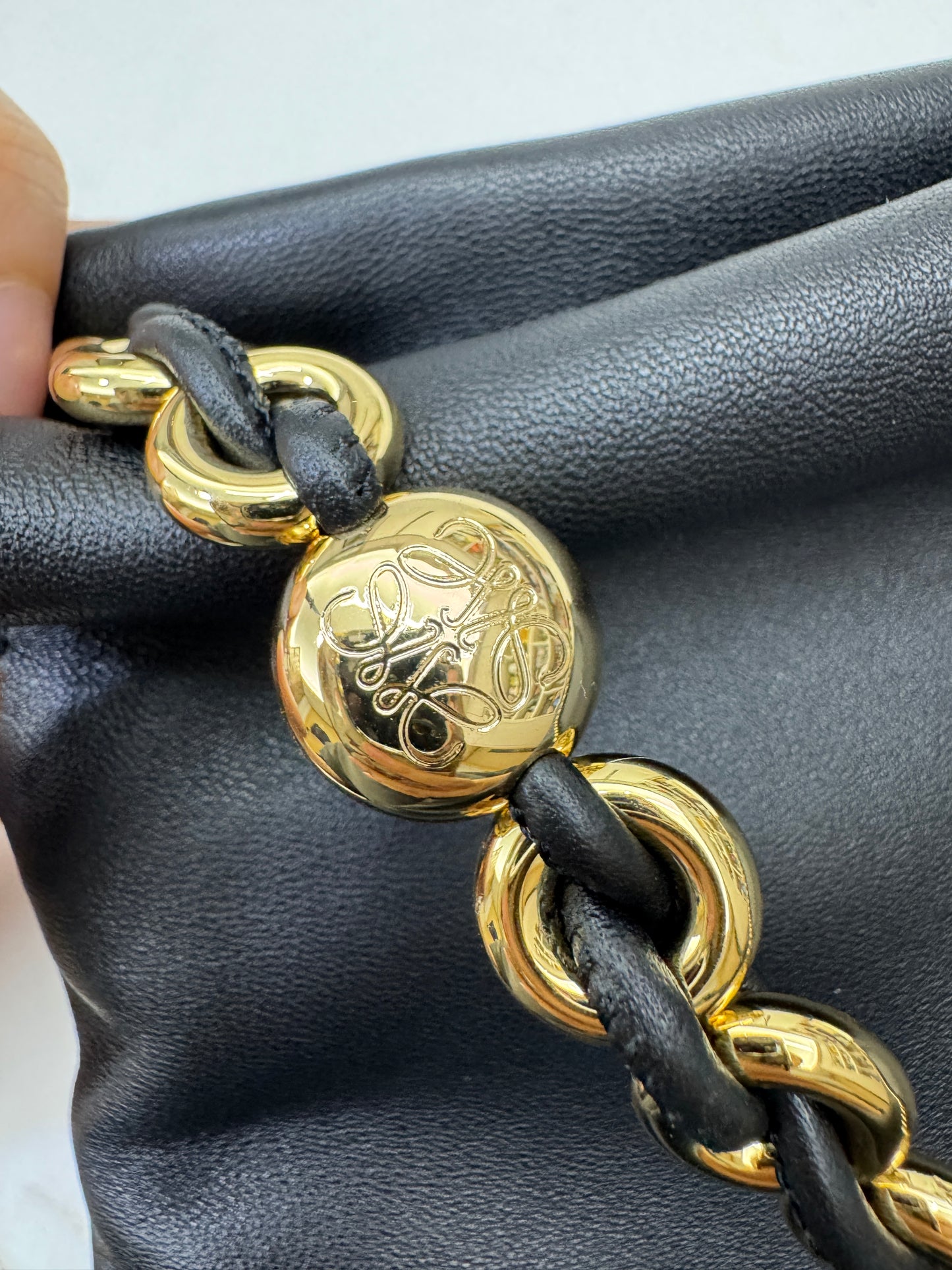 LOEWE Flamenco Purse Mellow Nappa Lambskin Black Medium