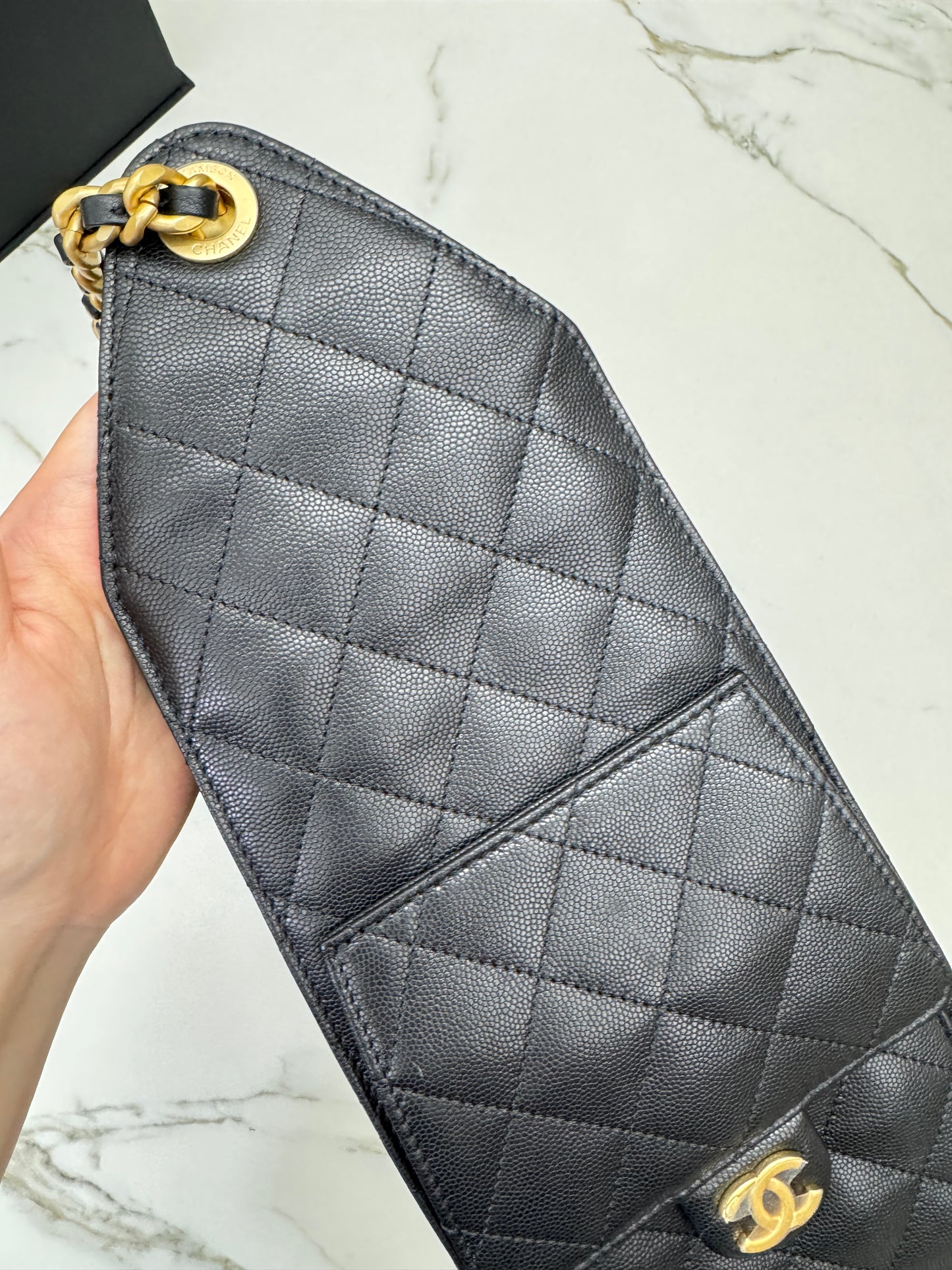 CHANEL 25Bag Medium 黑色荔枝皮