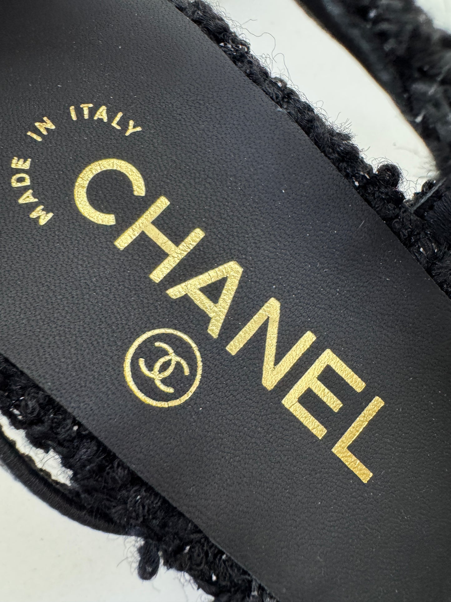 CHANEL 25A粗毛呢 Slingback