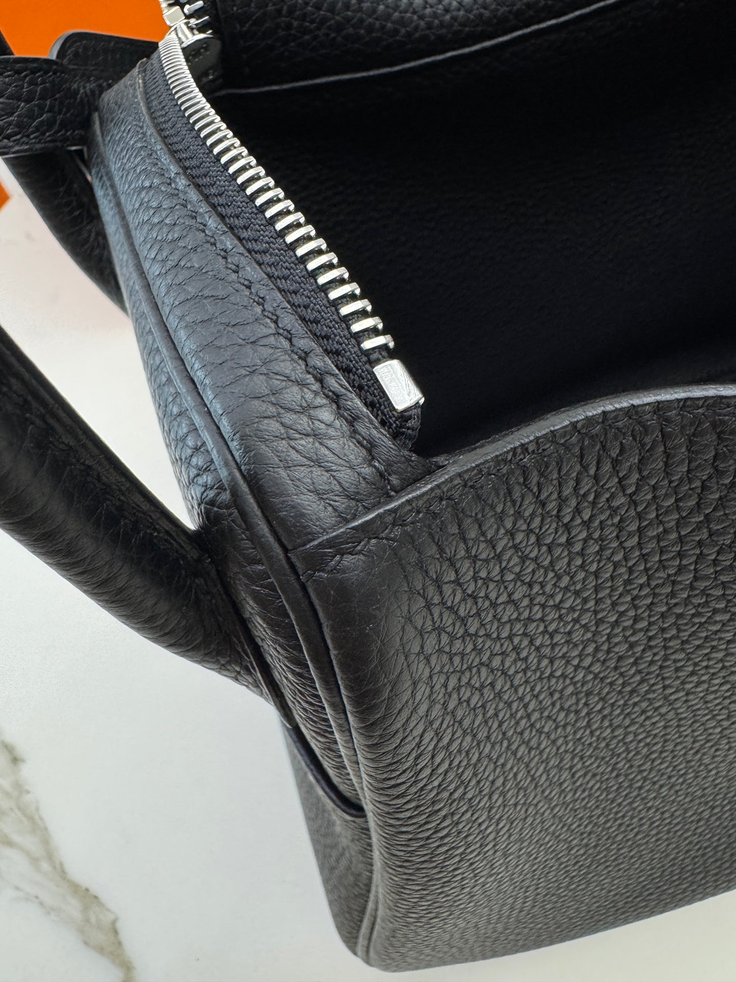 HERMES Lindy30 黑銀 TC Noir PHW