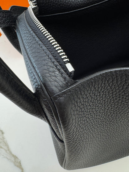 HERMES Lindy30 黑銀 TC Noir PHW