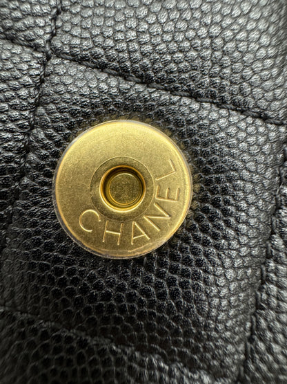 CHANEL Mini 25 Bag 黑色荔枝皮 金扣 Caviar Calfskin GHW