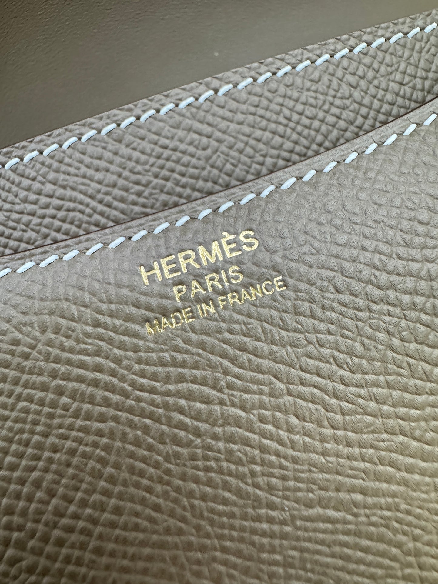 HERMES Mini Constance 大象灰 Epsom 玫瑰金扣