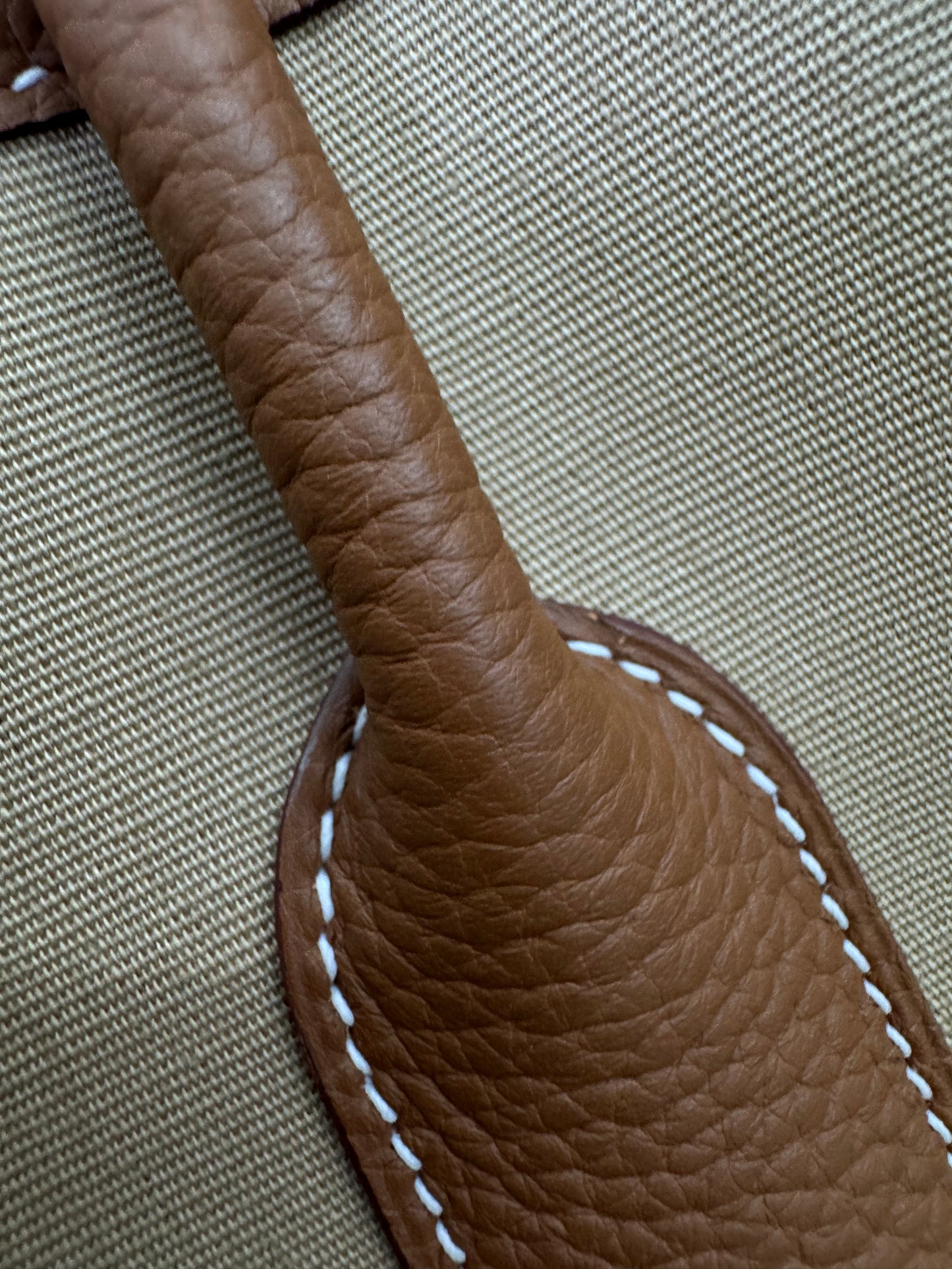 HERMES Garden Party 36 金棕拼風衣灰帆布 Negonda/ Canvas