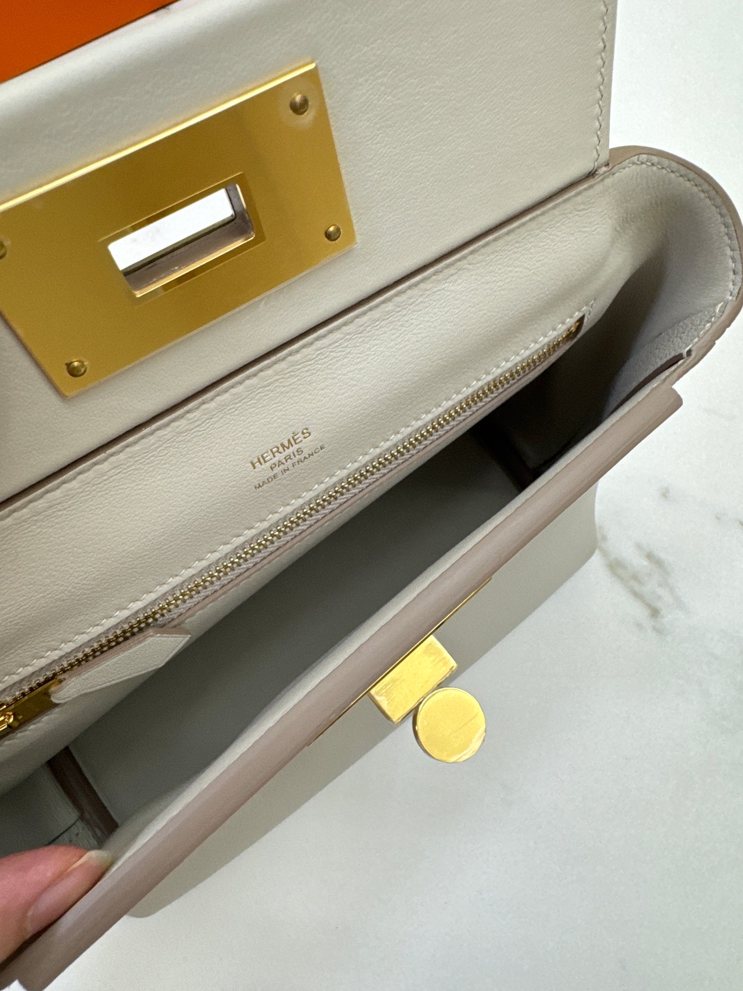 HERMES Mini 2424 冰川白金扣 Evercolor