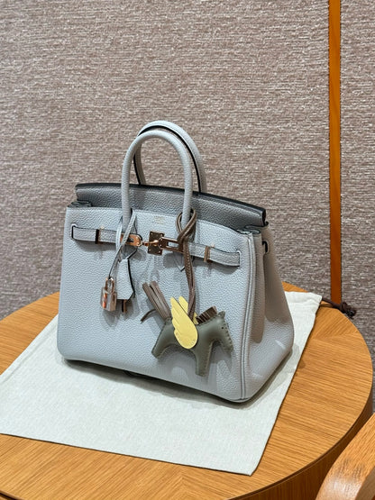 HERMES Birkin25 聖杯藍 玫瑰金扣 togo 08