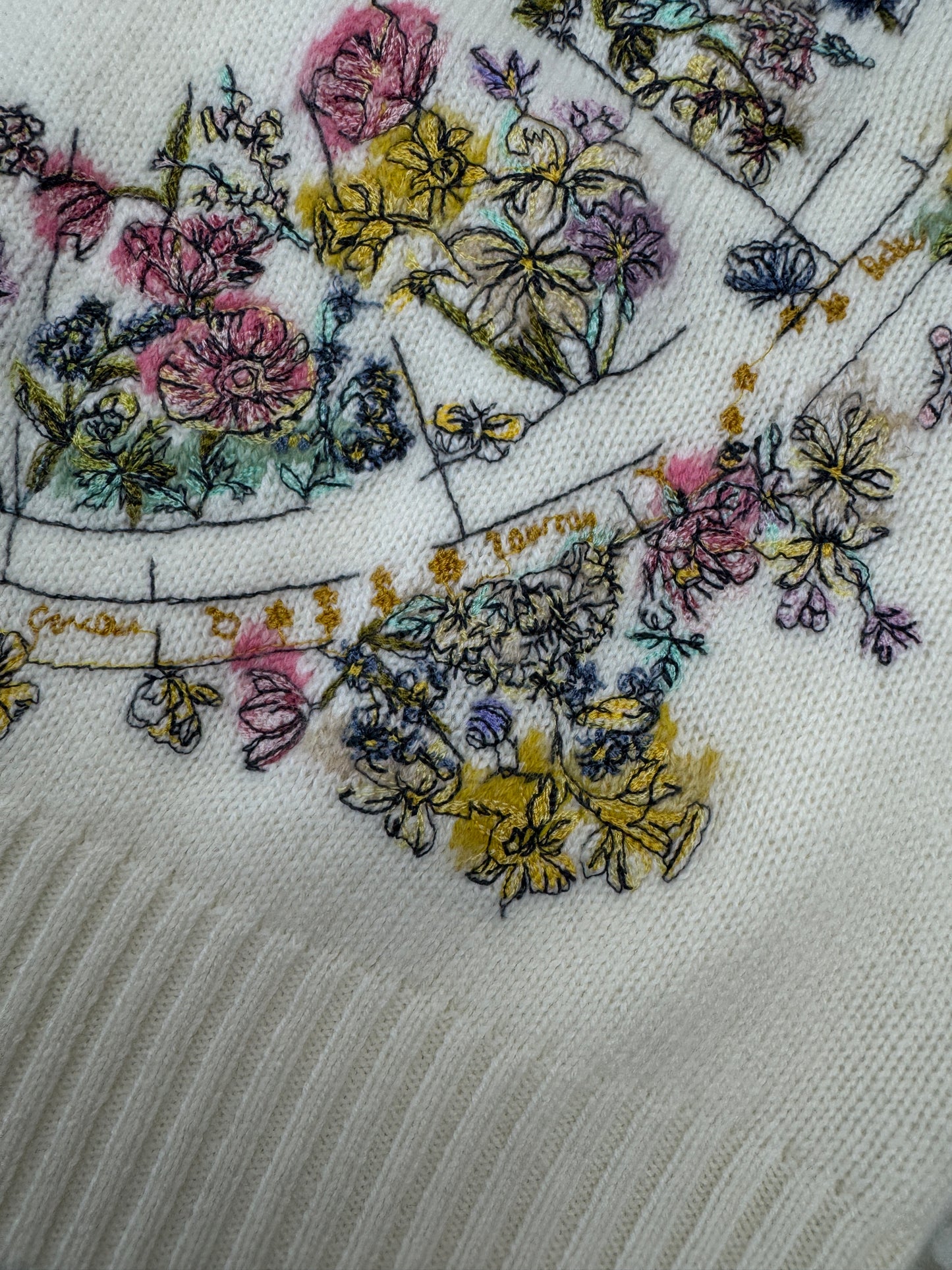 DIOR 星星花朵刺繡毛衣