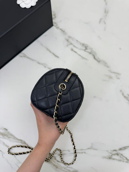 CHANEL 25P保齡球 黑色牛皮￼