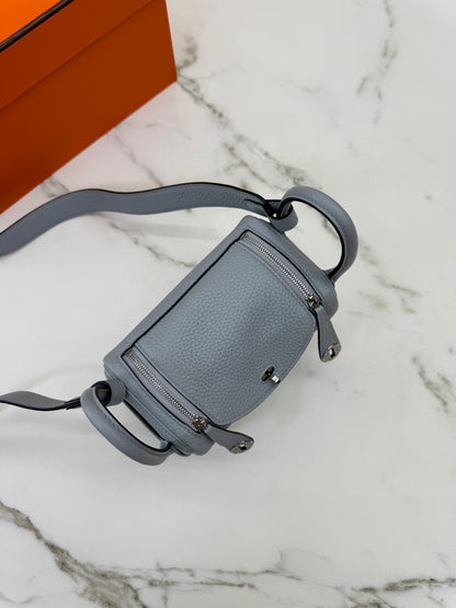 HERMES Mini Lindy II 木偶灰銀扣 TC Gris Platin PHW