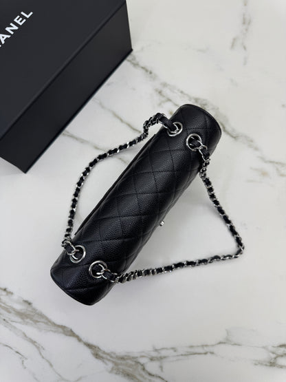 CHANEL CF25 Medium 黑銀牛