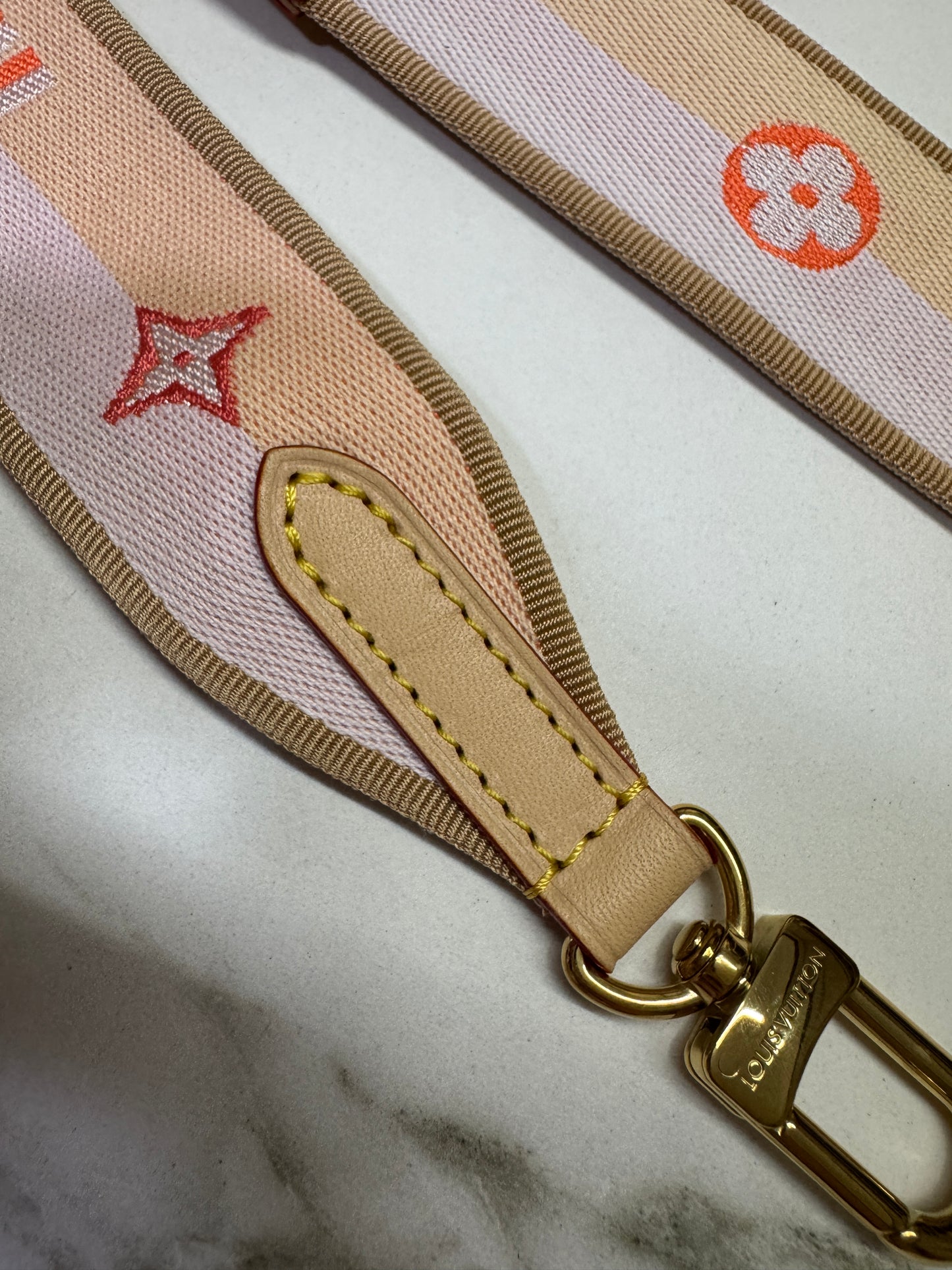 LV Speedy 20 粉橙色肩帶