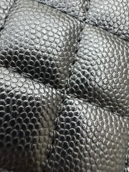 CHANEL Leboy 20cm 黑銀荔枝牛皮