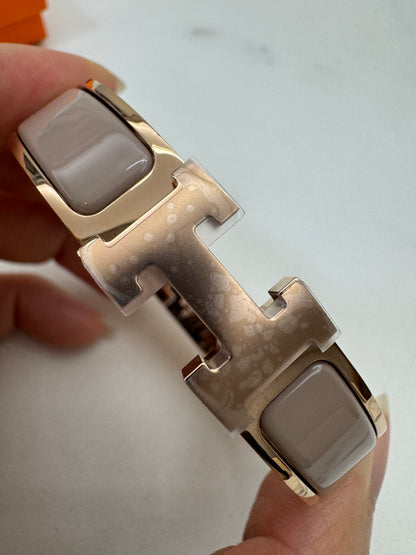 HERMES Clic H Bracelet 奶茶灰玫瑰金扣 Marron Glace Rose Gold