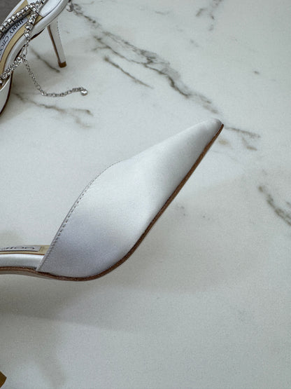 JIMMY CHOO Saeda 85 緞面白