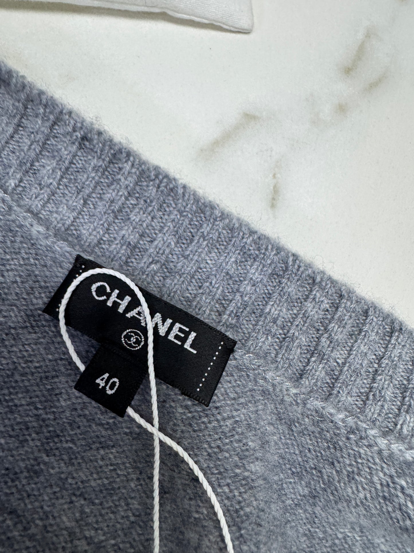 CHANEL 24B 羊絨開衫 灰色 100% cashmere