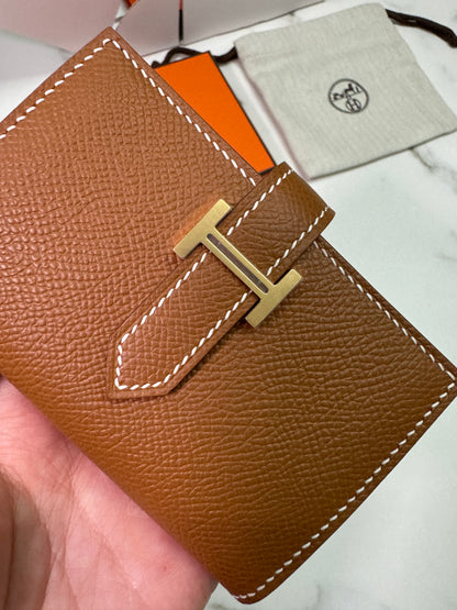 HERMES Bearn Mini Wallet 有散子位 Gold Epsom