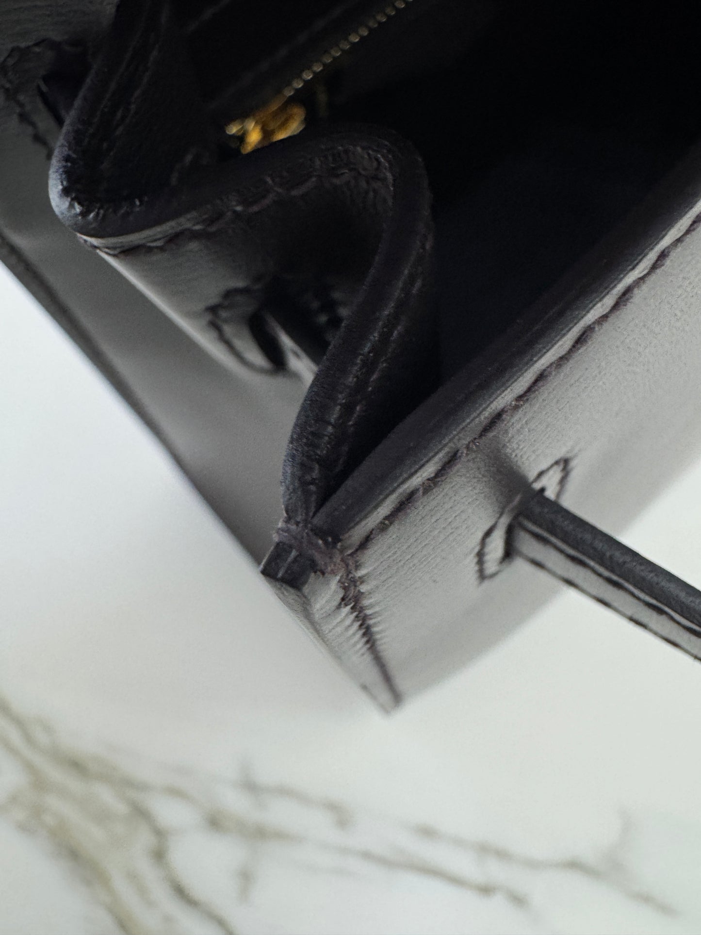HERMES Kelly 25 烏木色Box皮金扣 外縫 Ebene Box Leather Seilier GHW