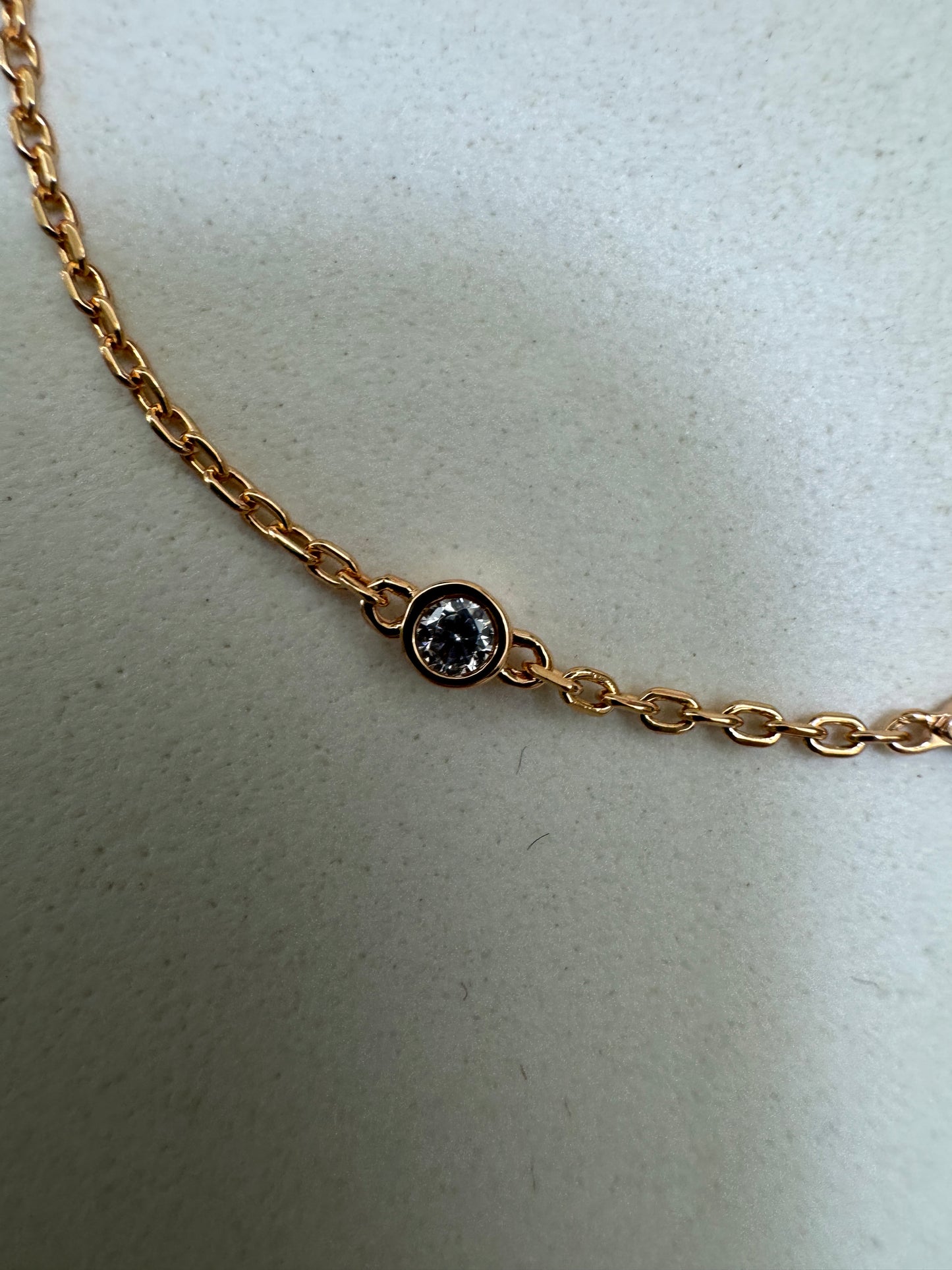 LV 小花拼單鑽玫瑰金手鏈