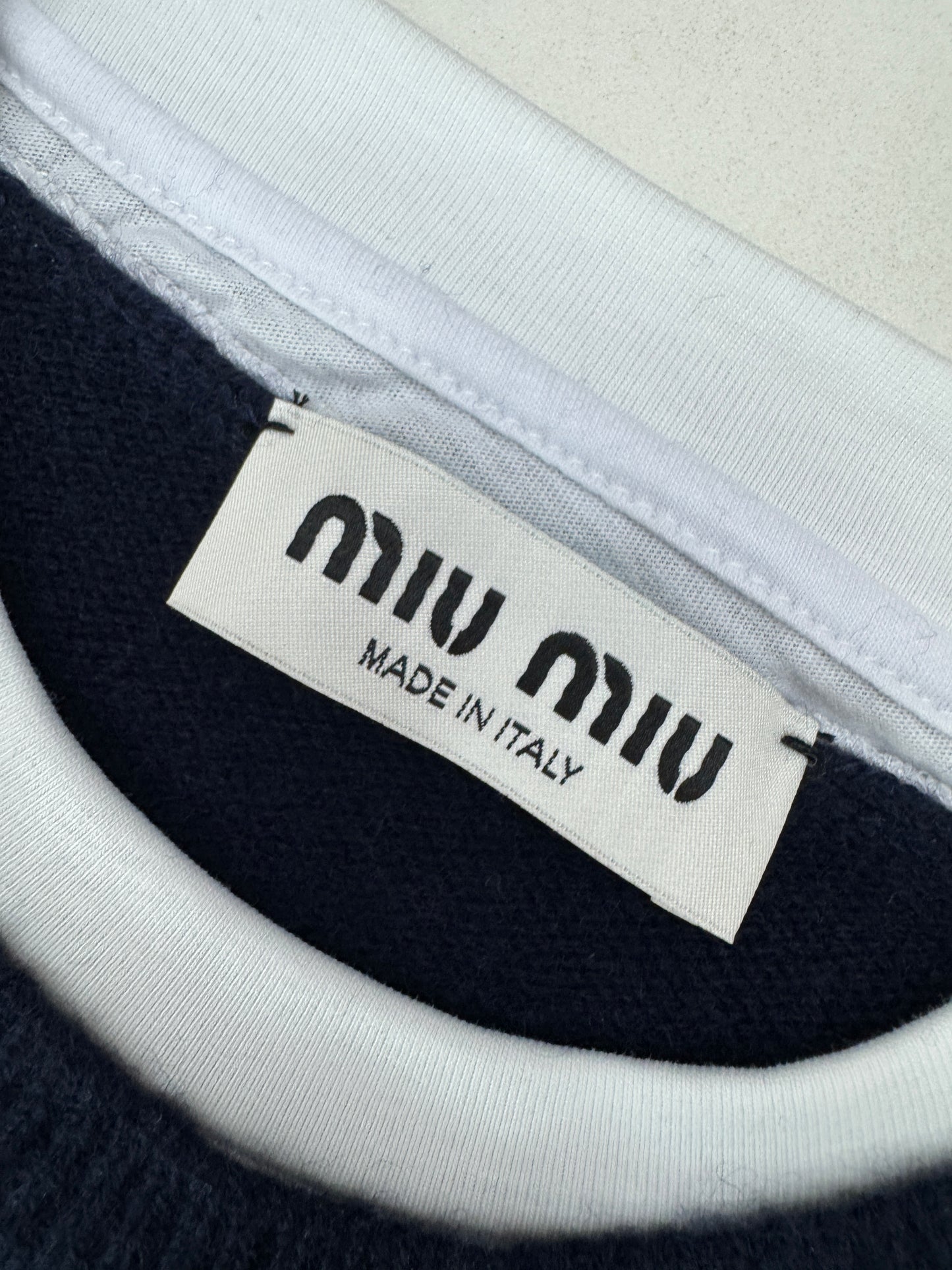 MIU MIU 假兩件羊絨針織衫