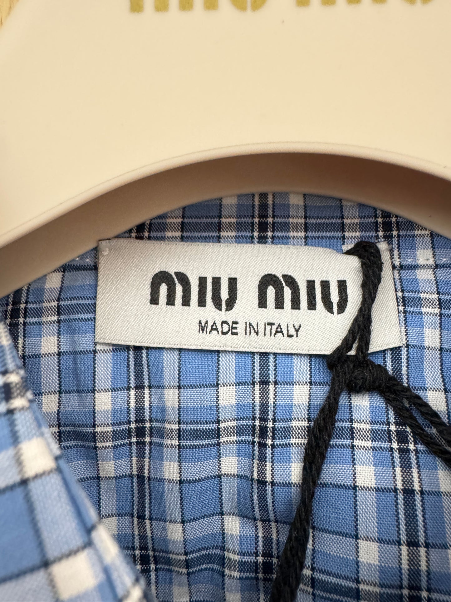 MIU MIU 26SS藍色格子襯衫