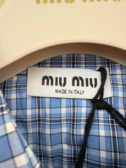 MIU MIU 26SS藍色格子襯衫