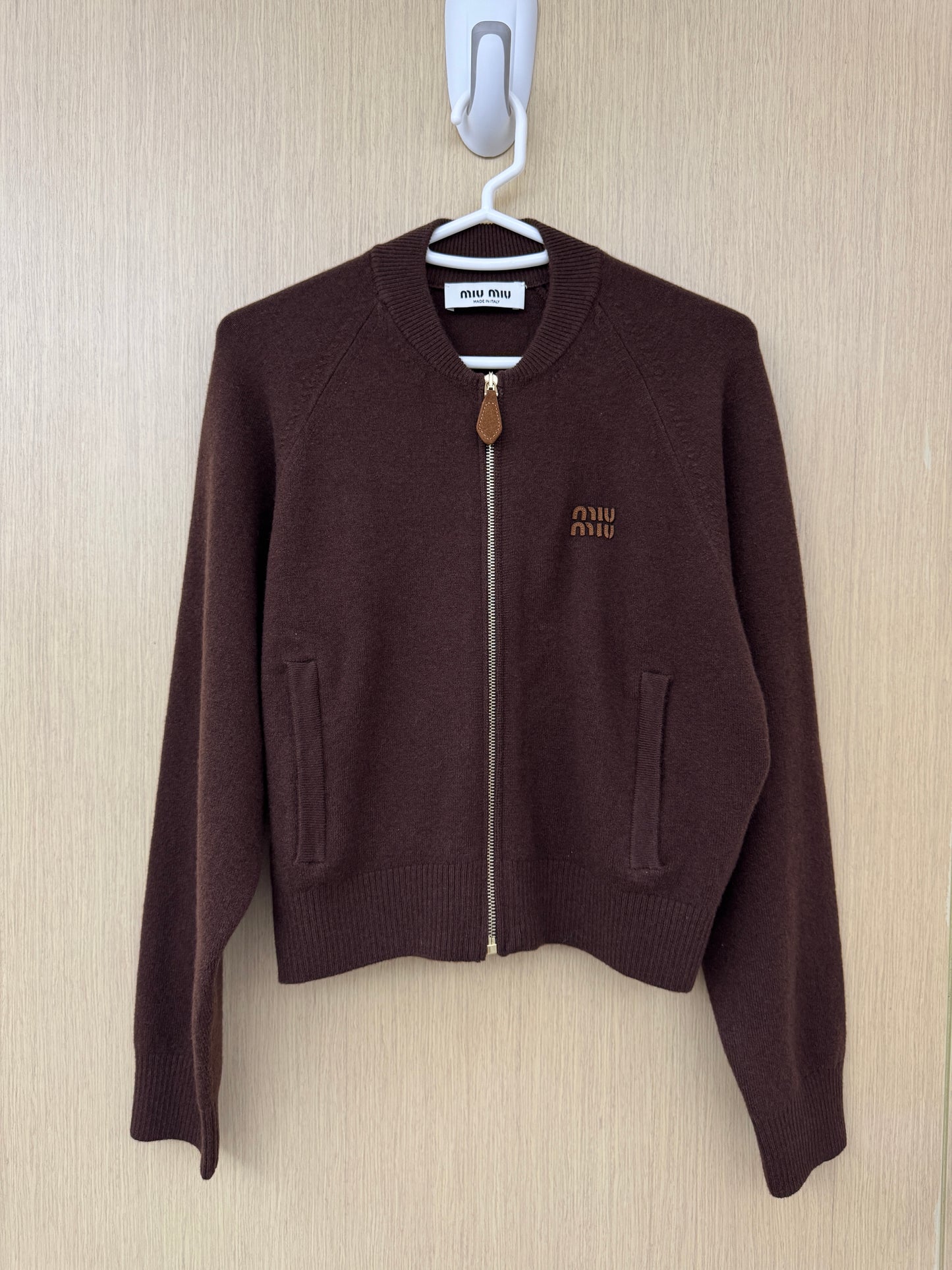 MIU MIU 深棕色針織短外套