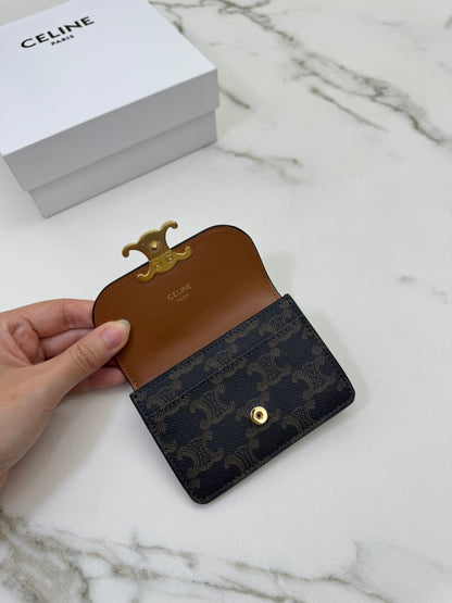 CELINE Triomphe 老花帆布 Cardholder