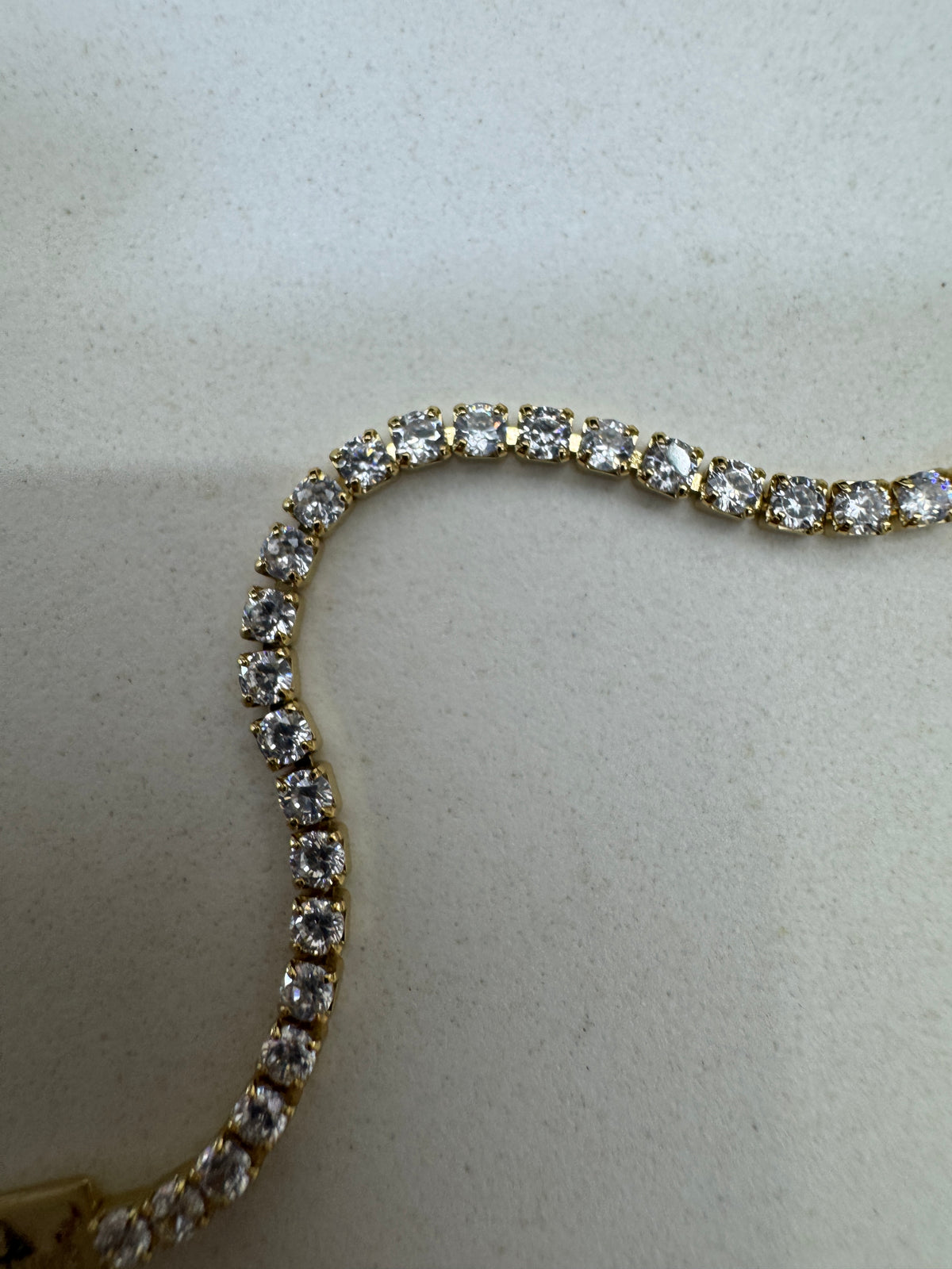 YSL 半鑽網球手鏈 金色
