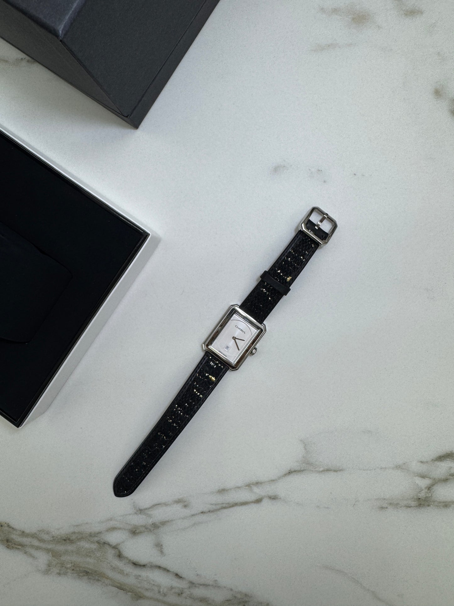 CHANEL Boyfriend Watch Tweed