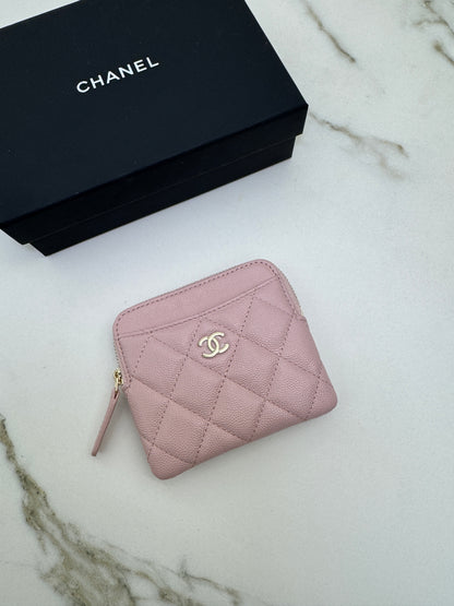 CHANEL 吐司零錢包 22B櫻花粉