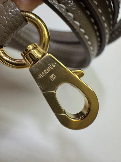 HERMES Mini Bolide 大象灰山羊皮 金扣