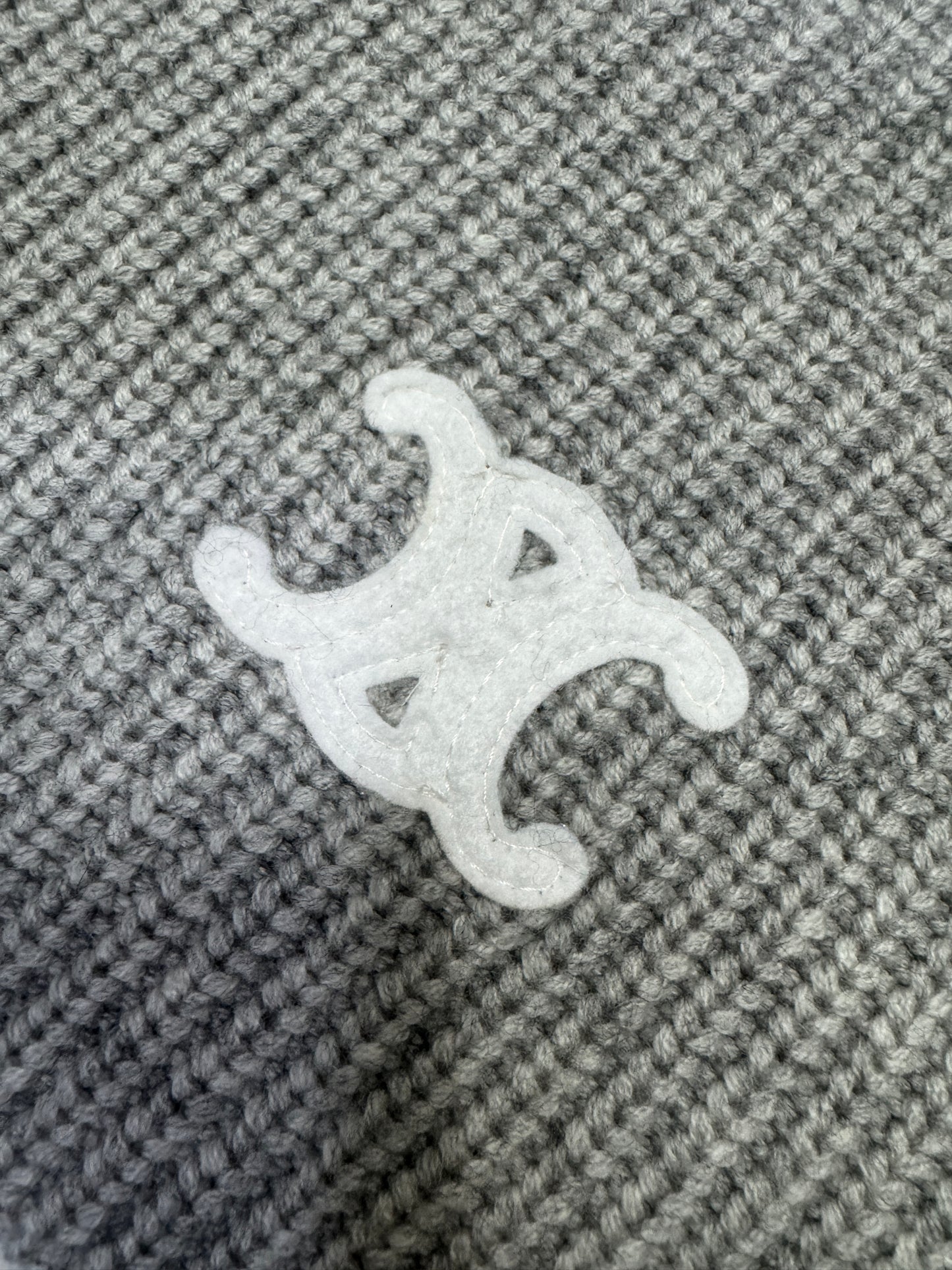 CELINE 灰色凱旋門 100% Cashmere 圍巾