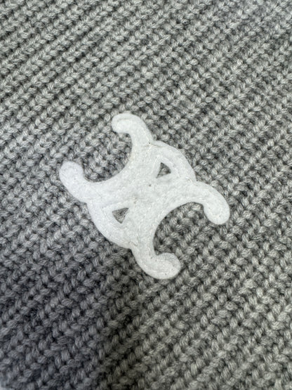 CELINE 灰色凱旋門 100% Cashmere 圍巾