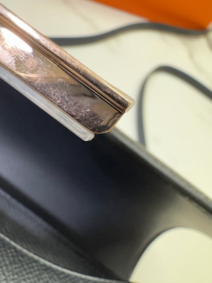 HERMES Mini Constance 黑色 玫瑰金扣 Epsom