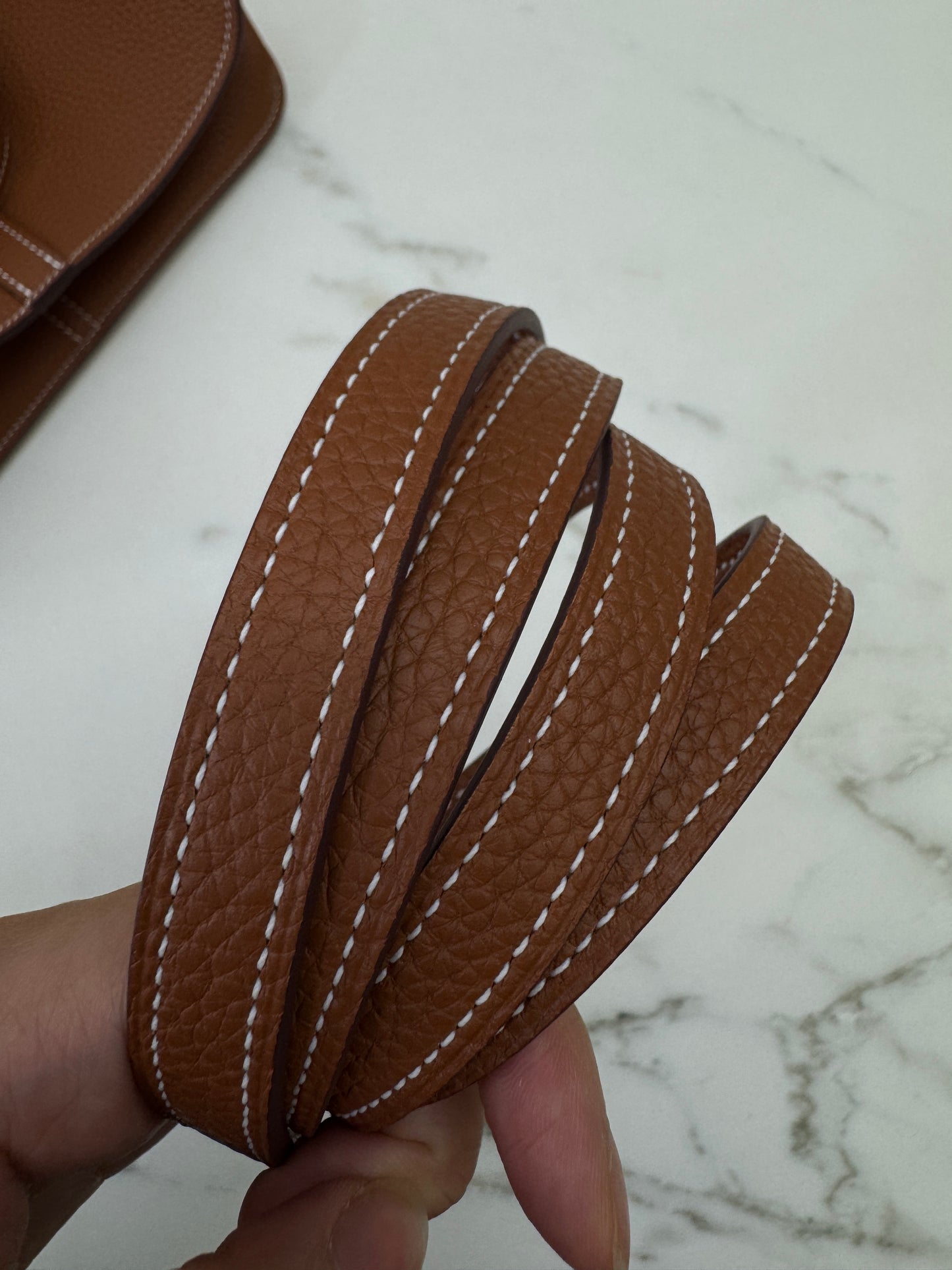HERMES Halzan 25 金棕色金扣 TC Gold GHW